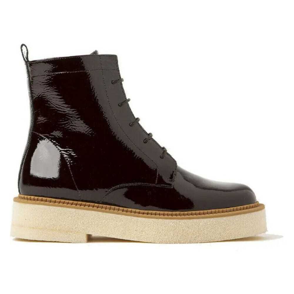 Paloma Barcelo Patent leather lace up boots - image 1