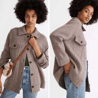 Madewell Sweater Jacket Boiled deals Wool Tan Oversized Button Front Shacket Large