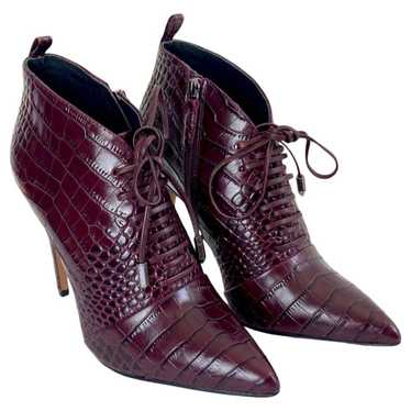 Reiss Crocodile lace up boots