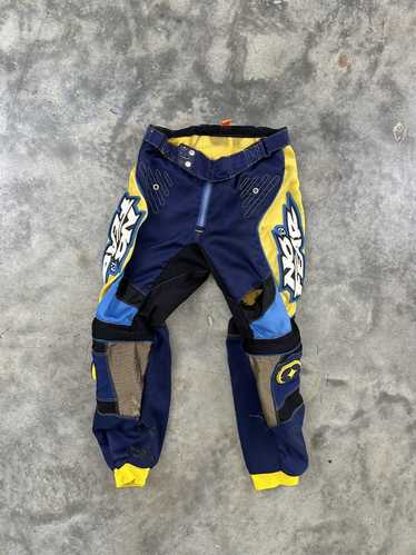 No Fear No Fear Blue + Yellow Distressed Motocros… - image 1