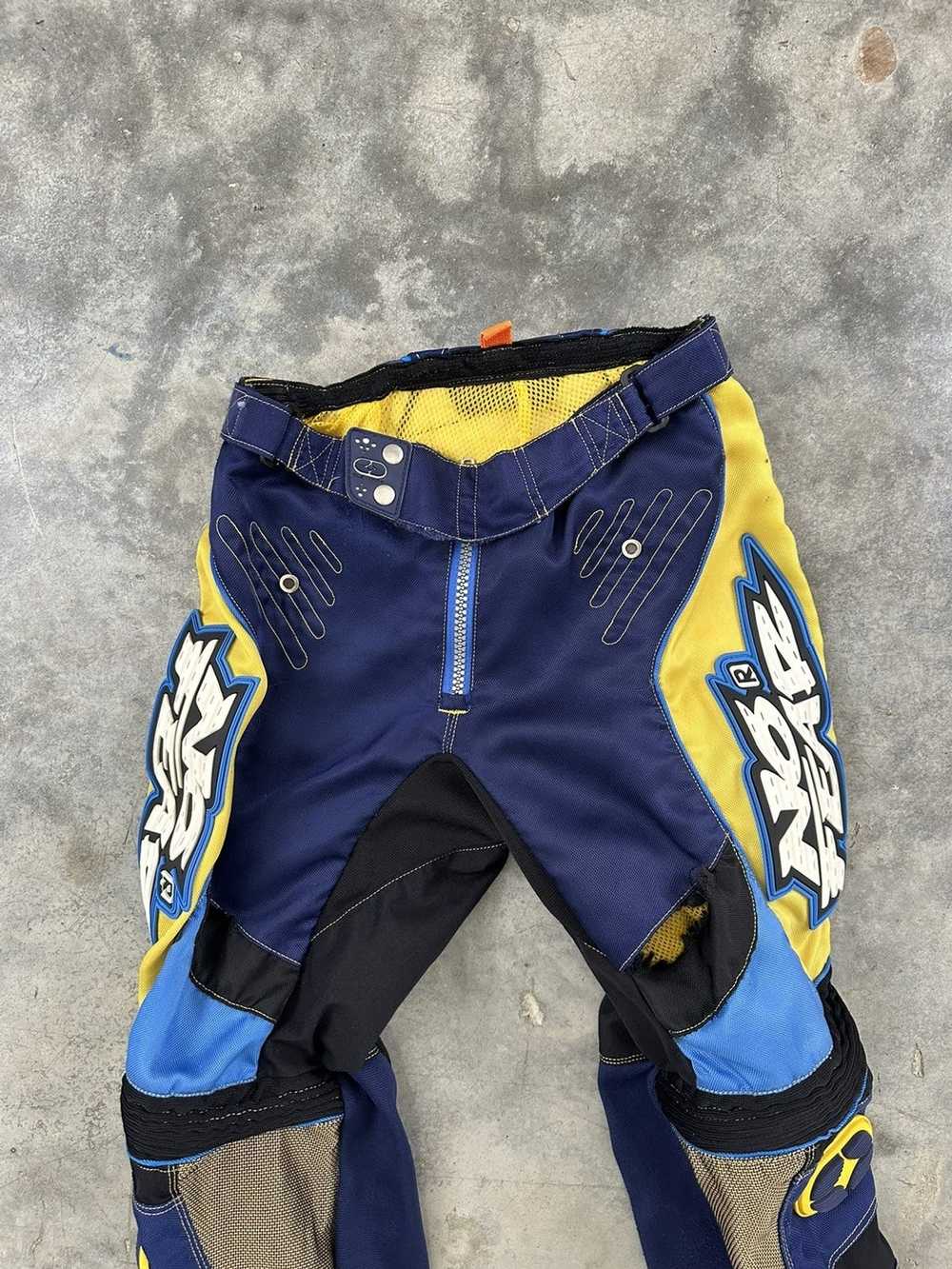 No Fear No Fear Blue + Yellow Distressed Motocros… - image 2
