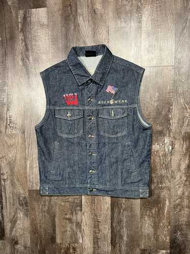 Rocawear × Vintage Vintage Rocawear USA Denim Vest