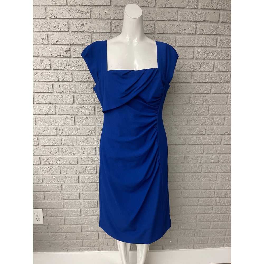 Other Tahari Royal Blue Foldover Front Side Ruche… - image 1