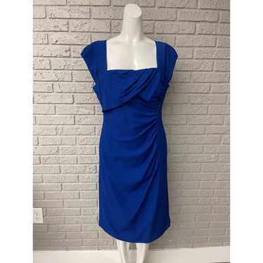 Other Tahari Royal Blue Foldover Front Side Ruched