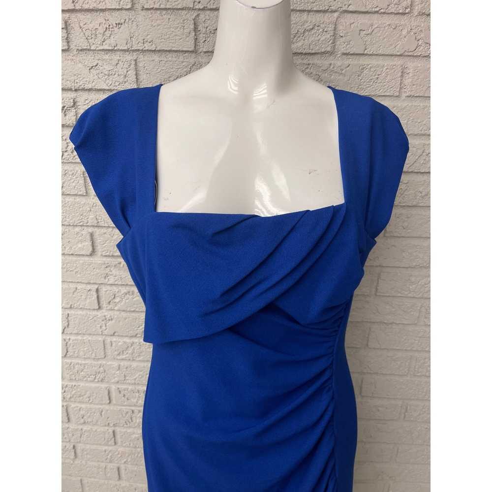 Other Tahari Royal Blue Foldover Front Side Ruche… - image 3