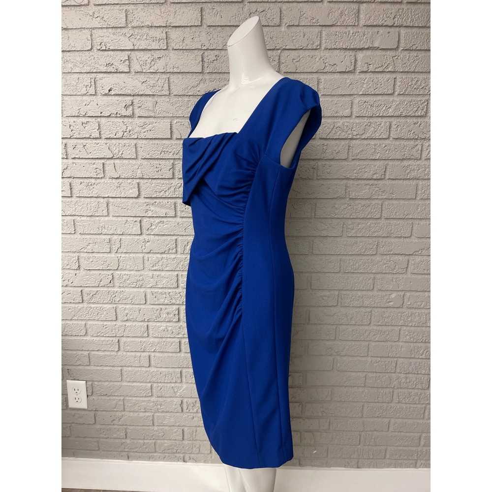 Other Tahari Royal Blue Foldover Front Side Ruche… - image 5