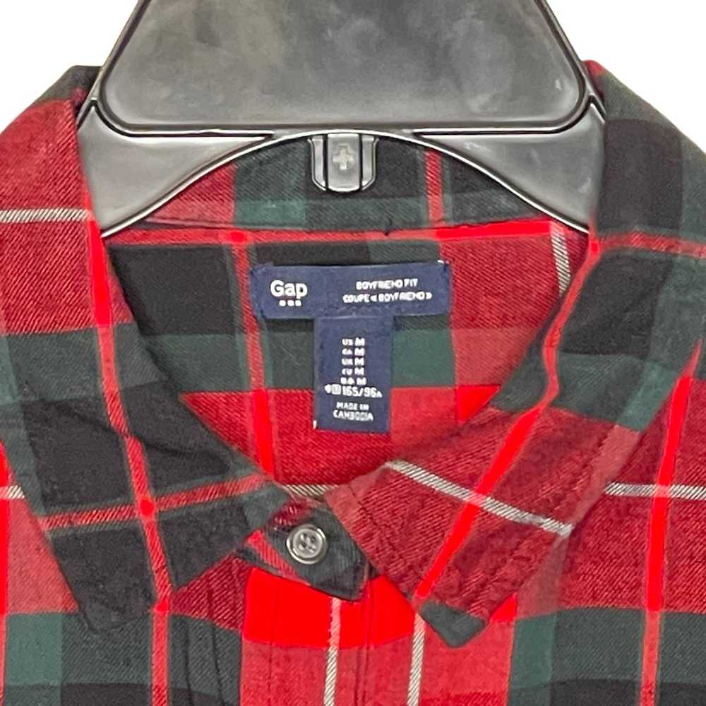 Gap Gap Flannel Shirt Medium Red Green Black Plai… - image 2