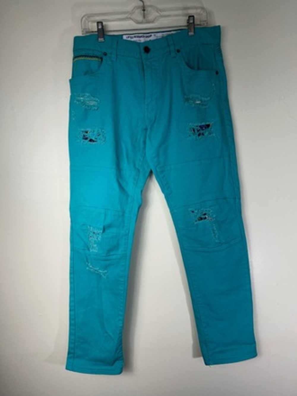 Distressed Teal Green Pants - image 6