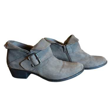 Other MeToo Grey Faux Suede Cuban Heeled Ankle Bo… - image 1