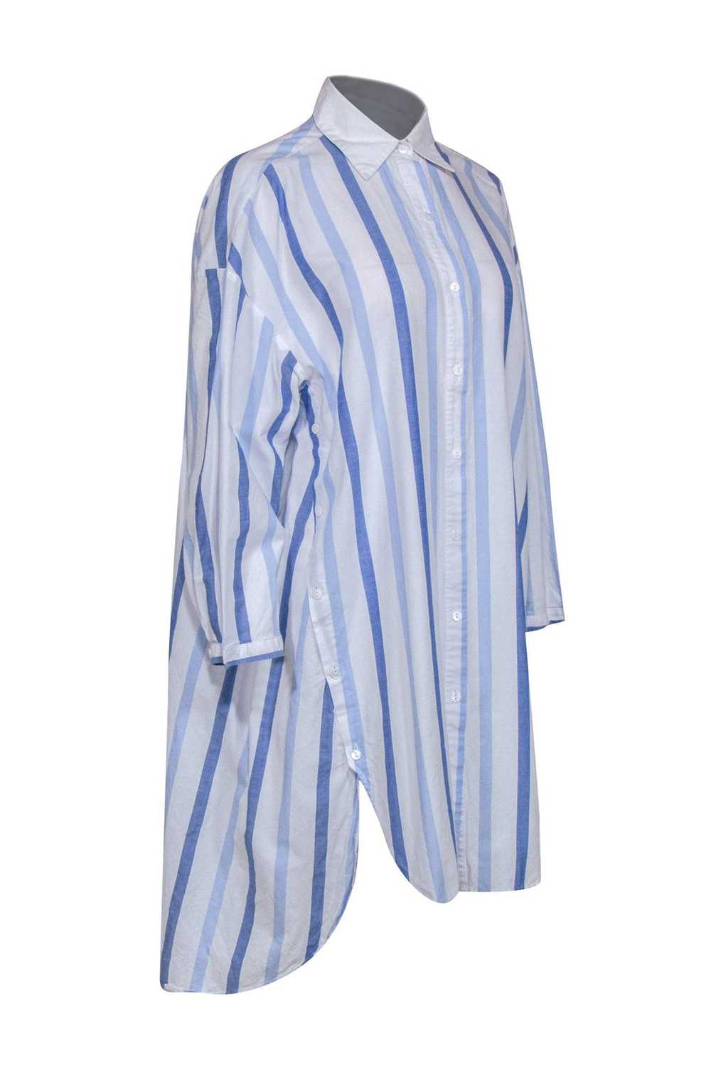 Love Binetti - White & Blue Striped Button Up Dre… - image 2