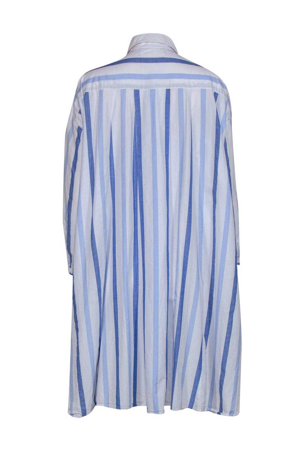 Love Binetti - White & Blue Striped Button Up Dre… - image 3