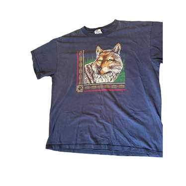 Logo Athletic vtg 90s WOLF T-Shirt XL nature anim… - image 1