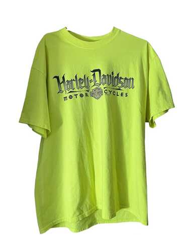 Streetwear × Vintage Harley Davidson Neon T Shirt