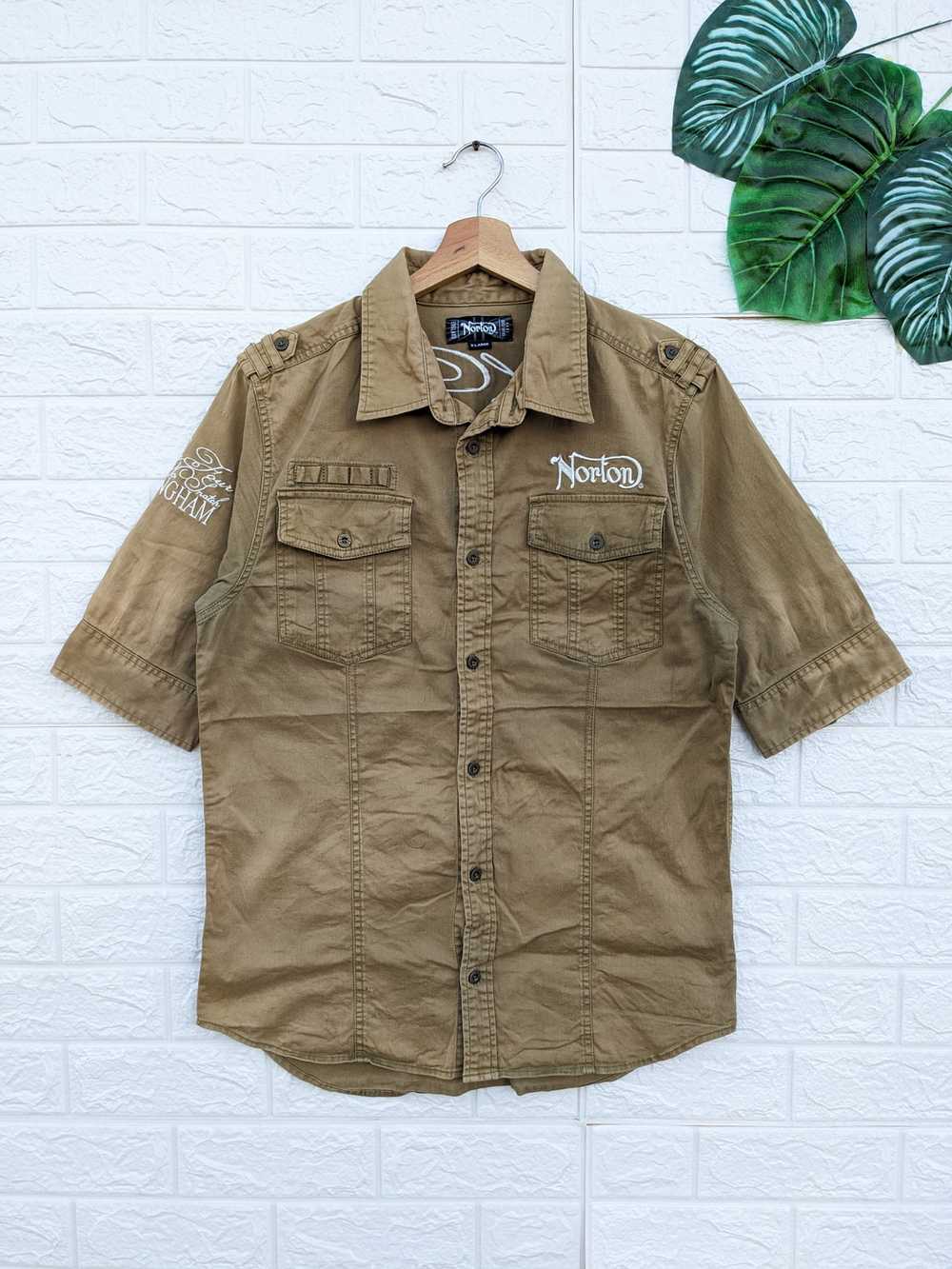 Norton × Racing Norton Embroidery Sunfaded Biker … - image 2