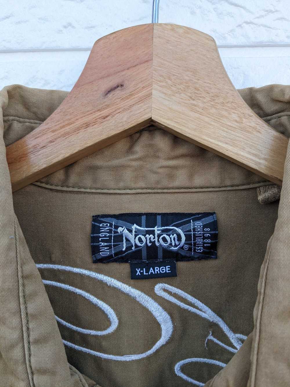 Norton × Racing Norton Embroidery Sunfaded Biker … - image 3