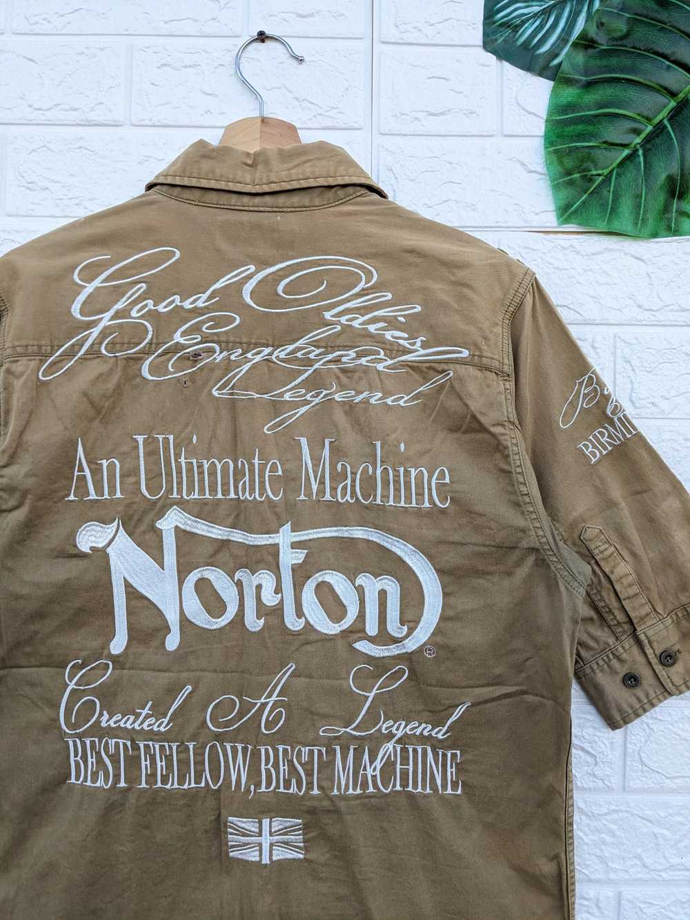 Norton × Racing Norton Embroidery Sunfaded Biker … - image 9