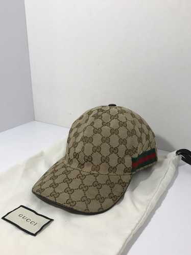 GUCCI GG Monogram Web Bucket Hat M Beige Blue 1129262