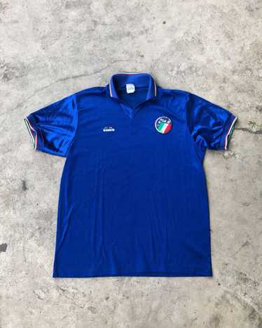 Rare Vintage 1986/1990 Italia Soccer Jersey Home Kit Diadora store Size Small