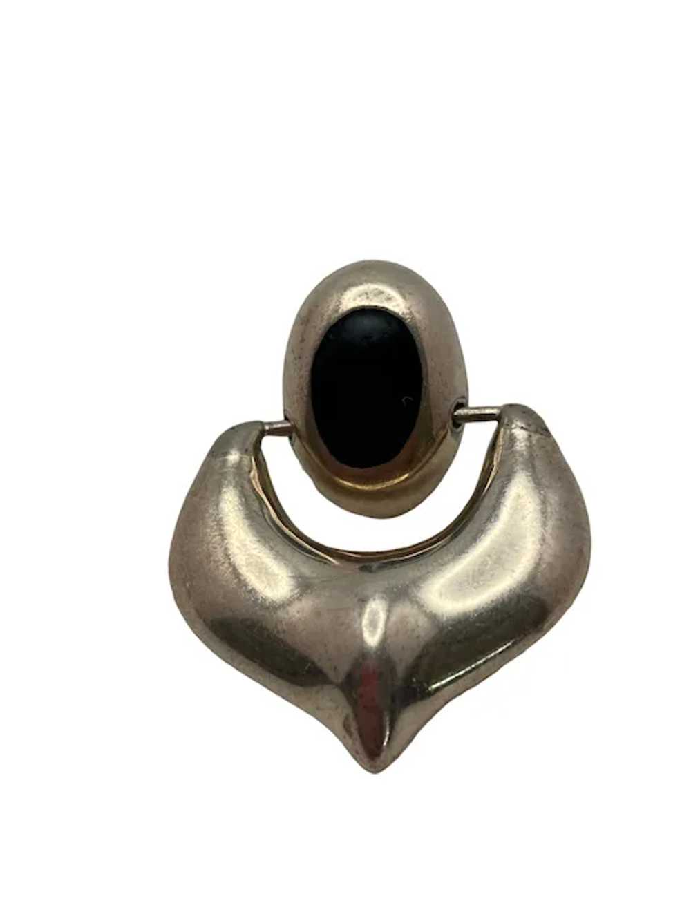 Taxco Modernist Mexican Sterling Silver and Onyx … - image 6