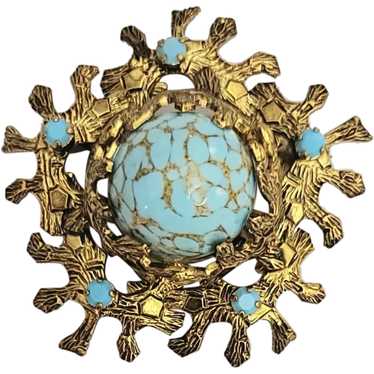 Germany, Austria Style Turquoise-Color Cluster Br… - image 1