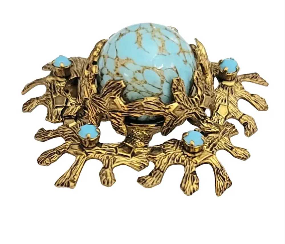 Germany, Austria Style Turquoise-Color Cluster Br… - image 2