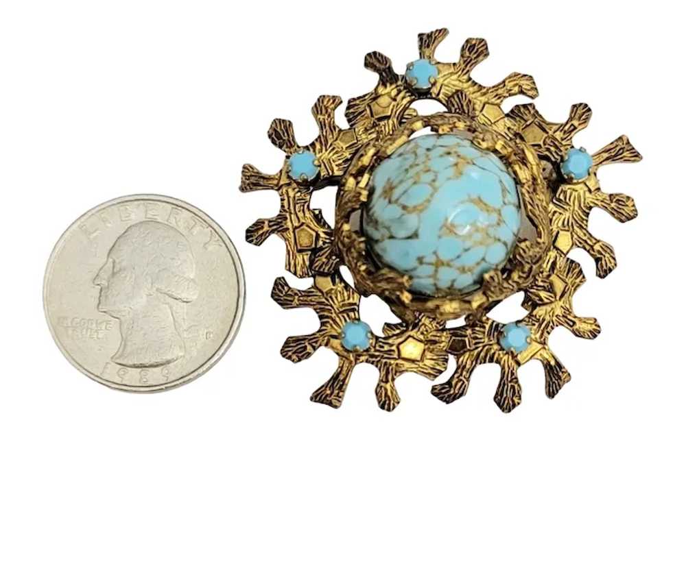 Germany, Austria Style Turquoise-Color Cluster Br… - image 4