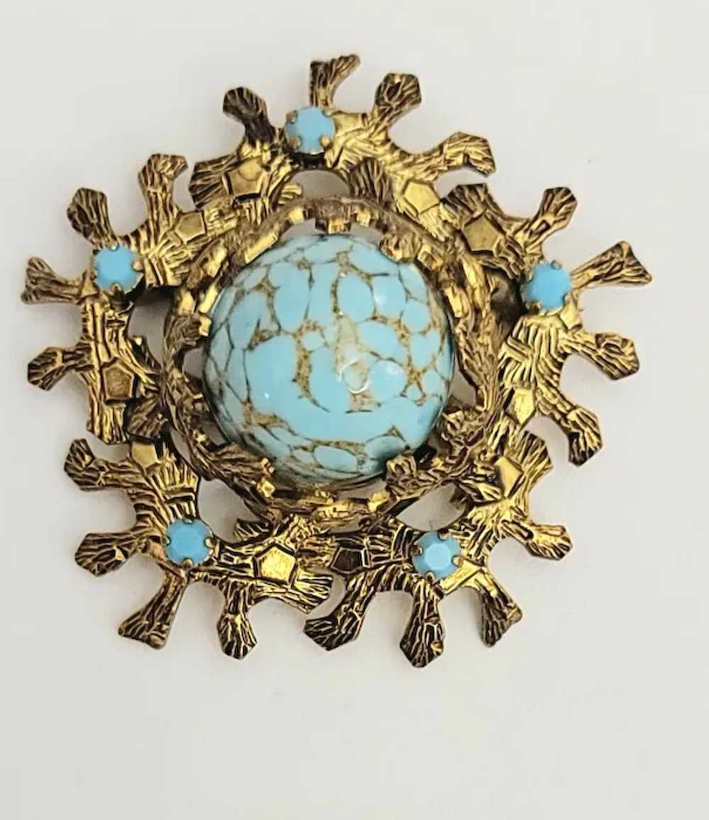 Germany, Austria Style Turquoise-Color Cluster Br… - image 6