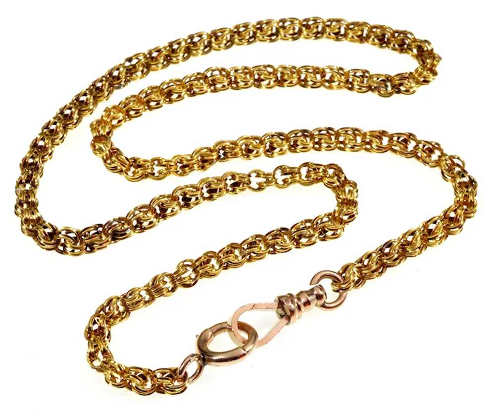 Antique Victorian 10K Gold Fancy Link Chain Neckl… - image 2