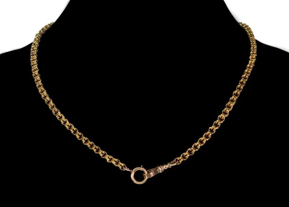 Antique Victorian 10K Gold Fancy Link Chain Neckl… - image 4