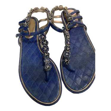Chanel Slingback leather flip flops
