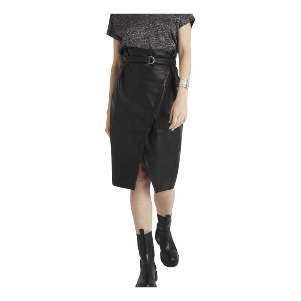 Berenice Leather mid-length skirt - image 2