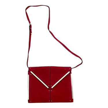 Reiss Red Leather Clutch / Wristlet With Gold Accents / Lock. store Retails for $180.