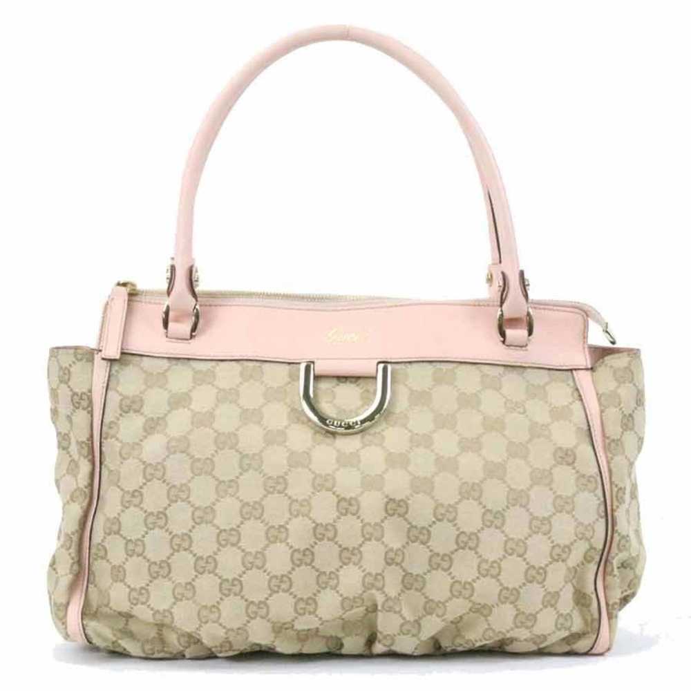 Gucci Gucci handbag GG canvas canvas/leather beig… - image 1