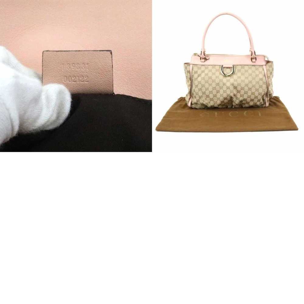 Gucci Gucci handbag GG canvas canvas/leather beig… - image 5