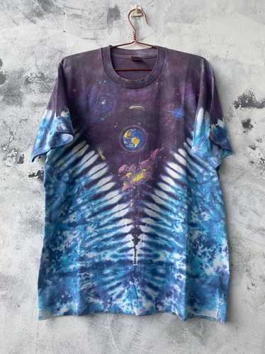 Vintage 90s Space Galaxy Universe Tie Dye Tee Shirt - Gem