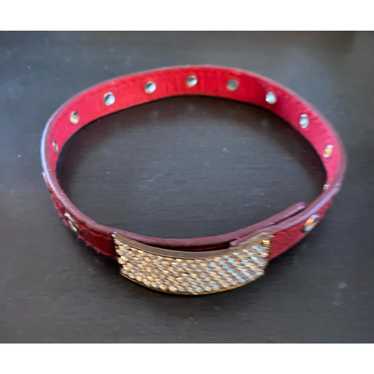 Jewelry Vintage Red Dog Collar Style Choker with … - image 1