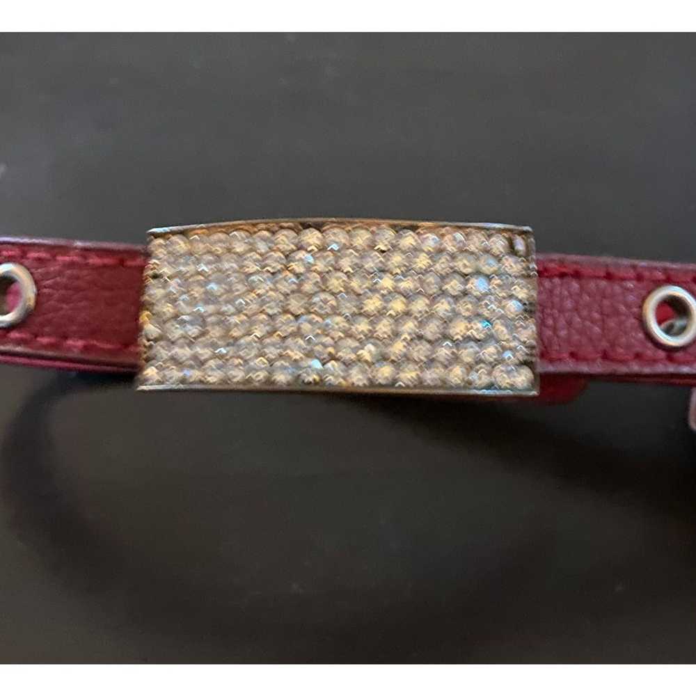 Jewelry Vintage Red Dog Collar Style Choker with … - image 2