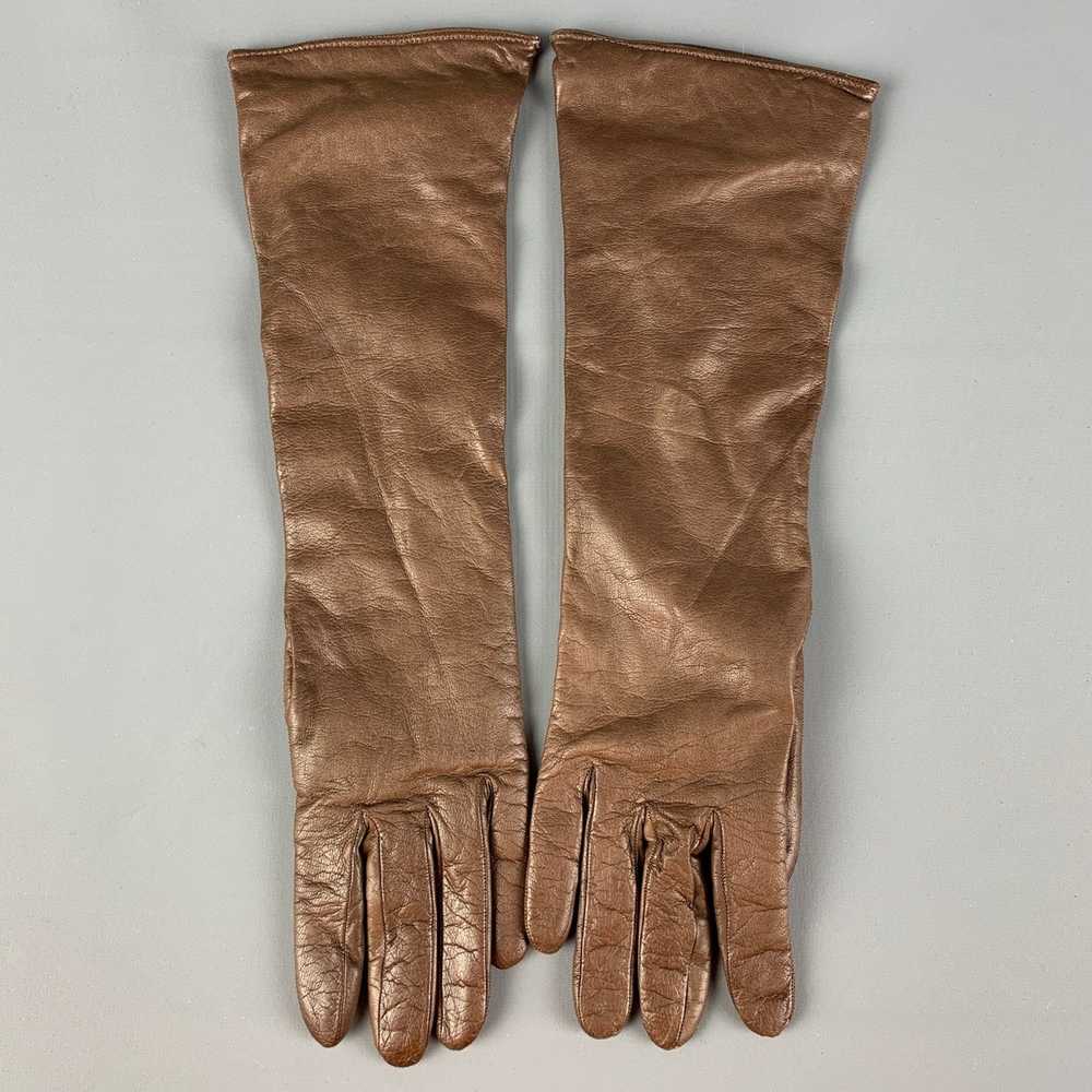 Other Brown Leather Cashmere Gloves - image 1