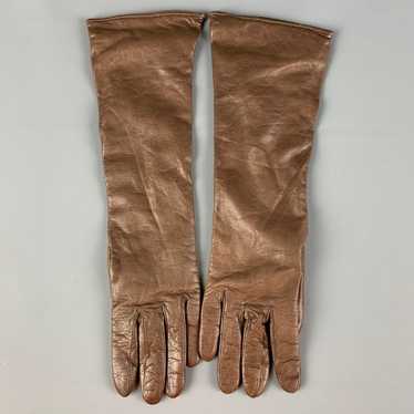 Chloé Marcie Gloves Women's Brown Size M 100% Lambskin