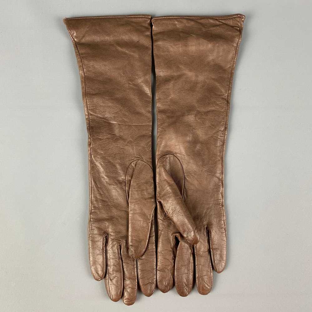 Other Brown Leather Cashmere Gloves - image 2