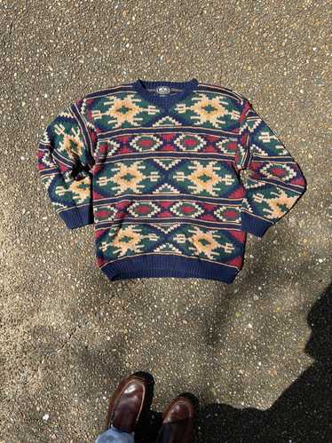 Coloured Cable Knit Sweater × Vintage vintage pat… - image 1
