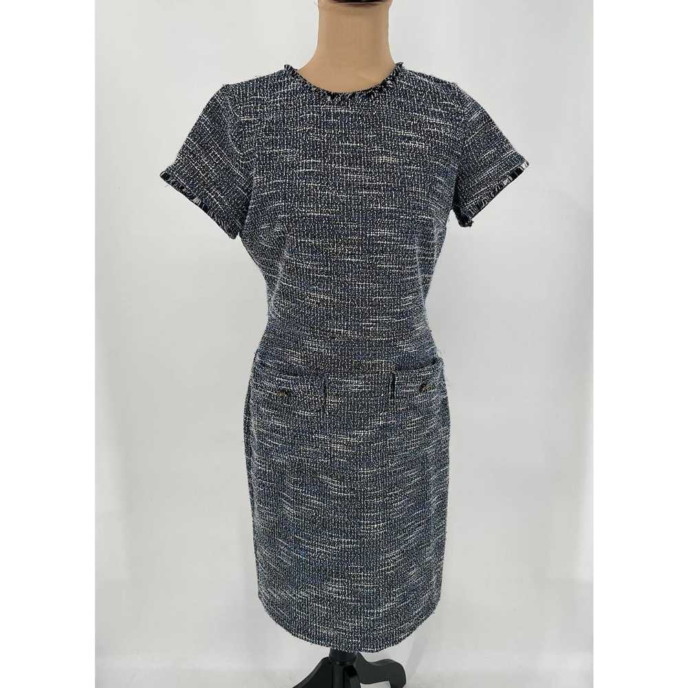 Loft LOFT Dress Size 4 Blue Boucle Knit Tweed She… - image 1