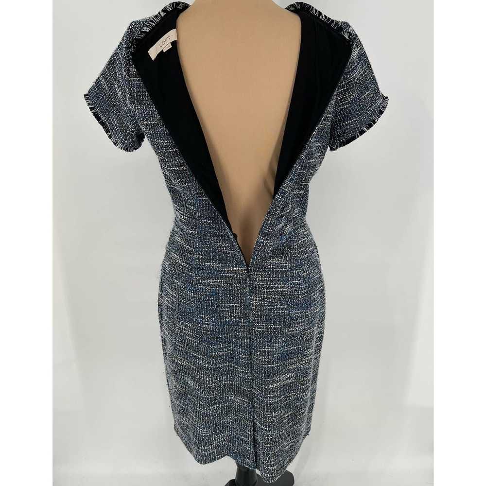 Loft LOFT Dress Size 4 Blue Boucle Knit Tweed She… - image 5