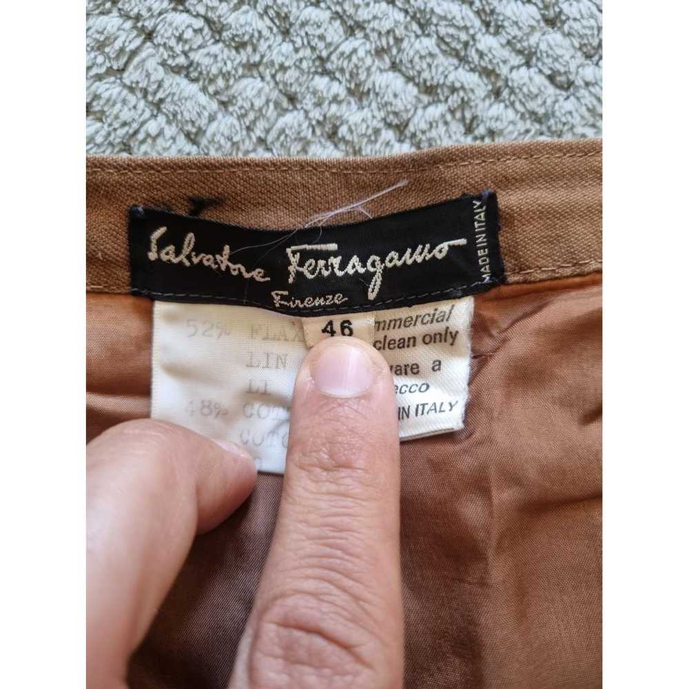 Salvatore Ferragamo Linen mid-length skirt - image 3