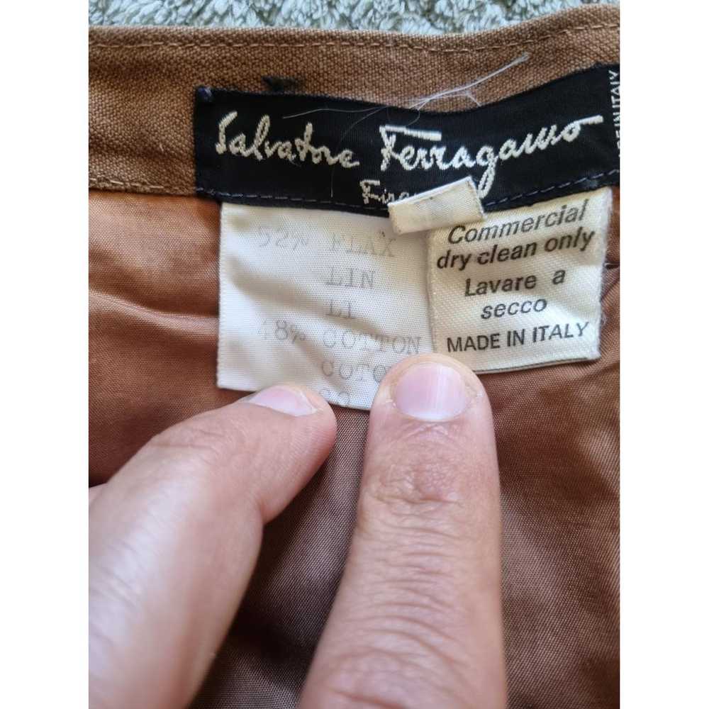 Salvatore Ferragamo Linen mid-length skirt - image 7