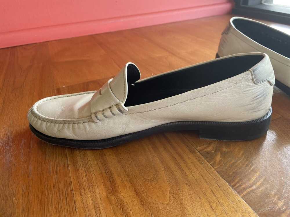 Yves Saint Laurent YSL White Leather Loafers - image 4