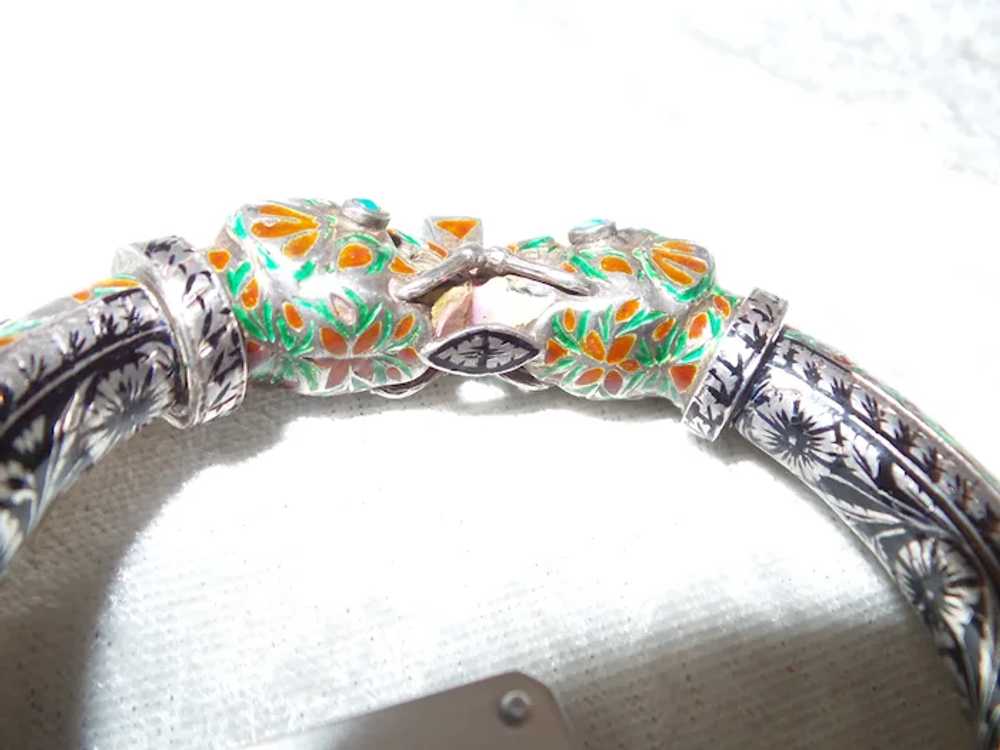 Antique Coral Turquoise Enameled Silver Elephant … - image 4