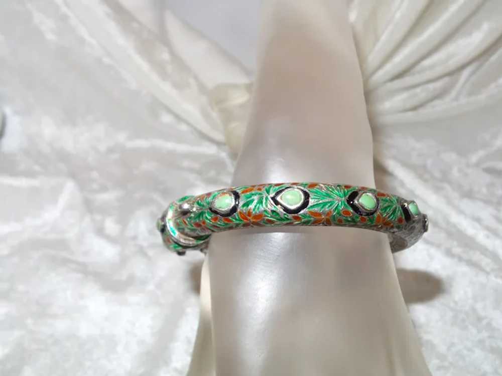 Antique Coral Turquoise Enameled Silver Elephant … - image 5