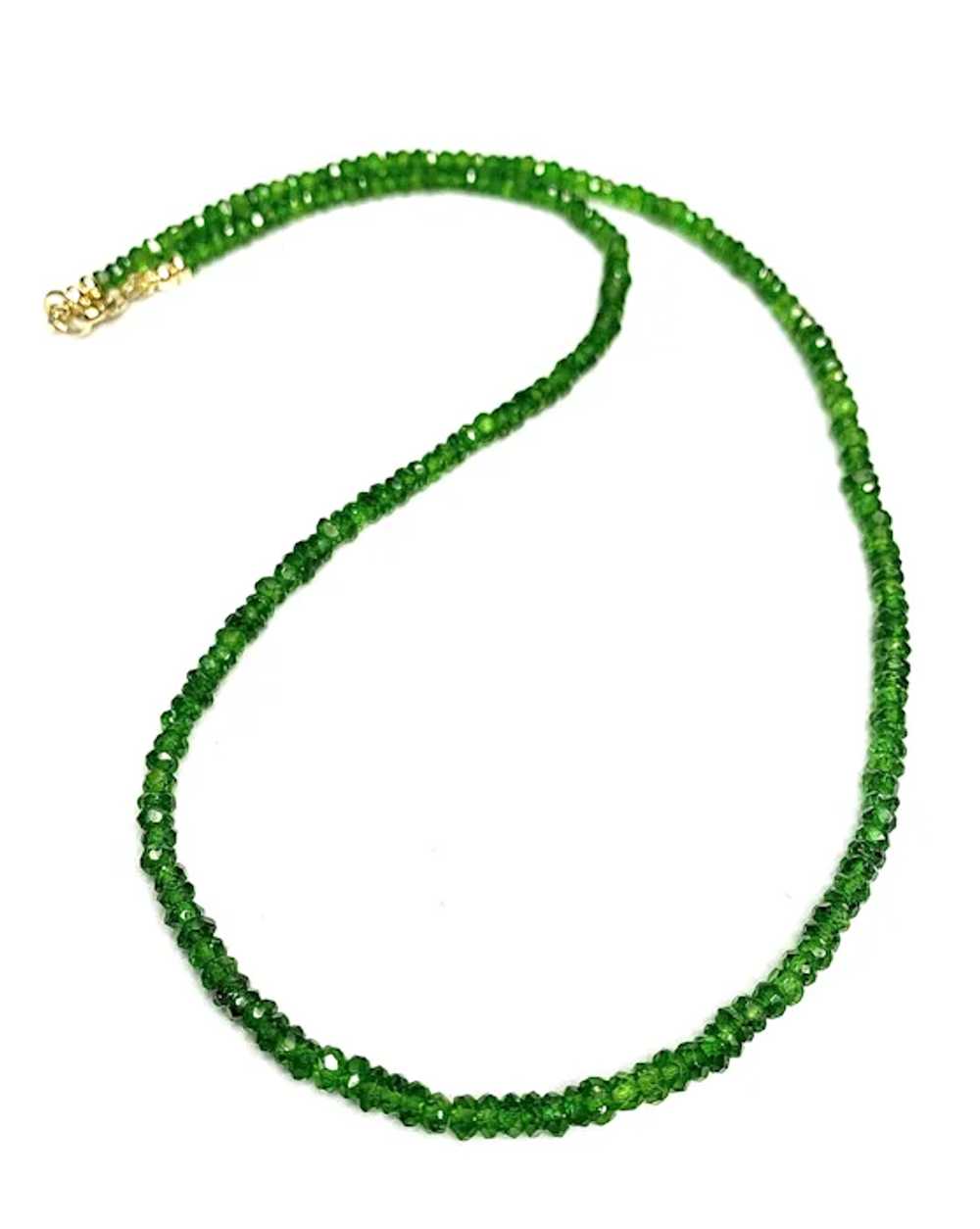 Faceted Chrome Diopside and 14k Gold Necklace - image 2