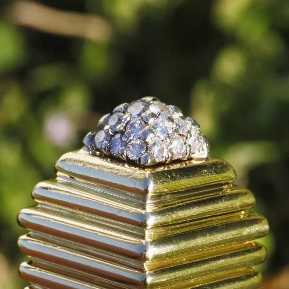 Vintage Round Diamond Step Ring 18K Yellow Gold 0… - image 3